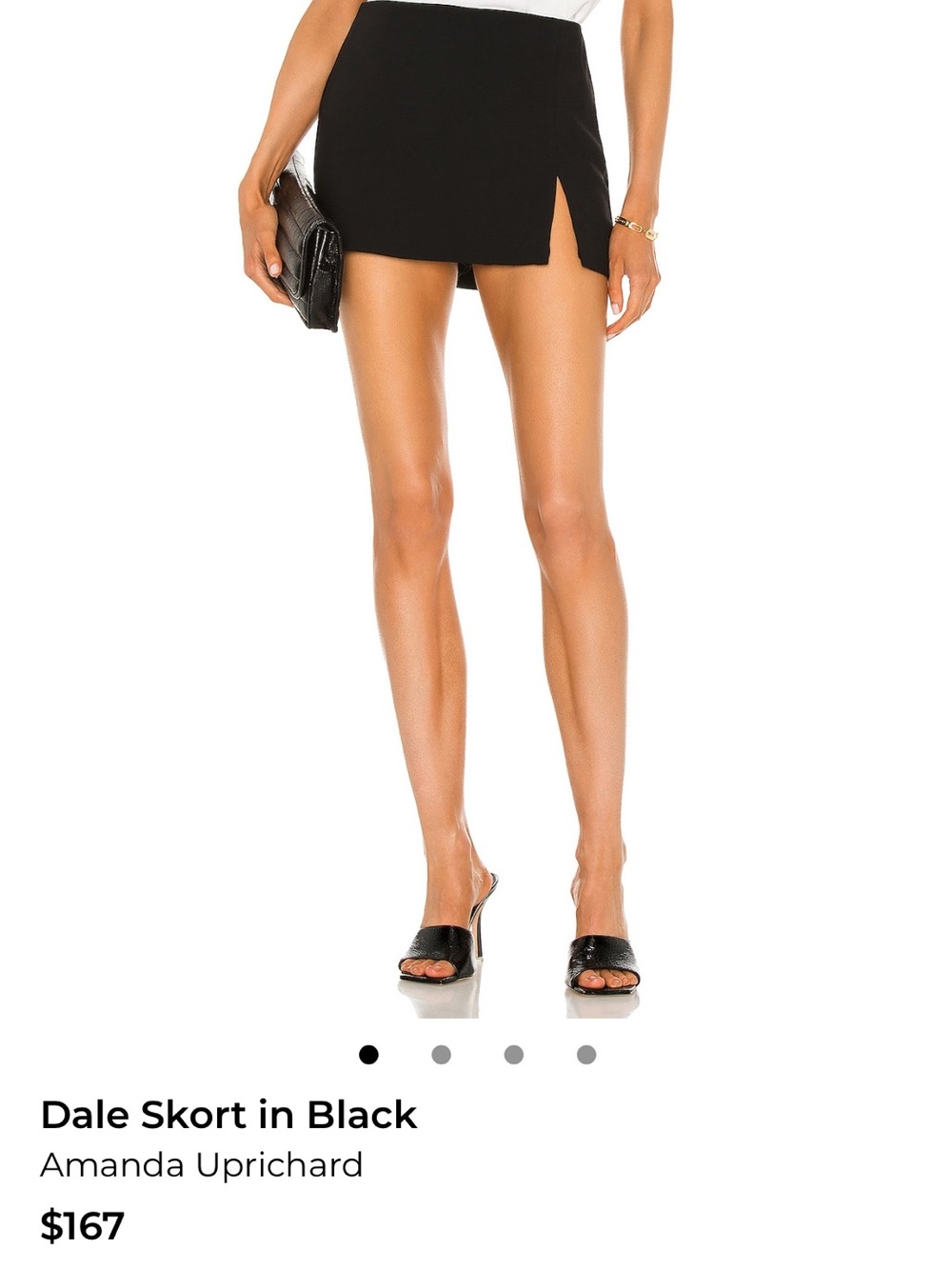 Amanda Uprichard Black Asymmetric Skort with Front Slit